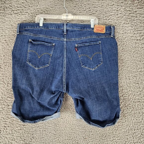 Levis Shorts Womens 24 Medium Wash Stretch High Rise Classic Bermuda *GUC* - Picture 1 of 14
